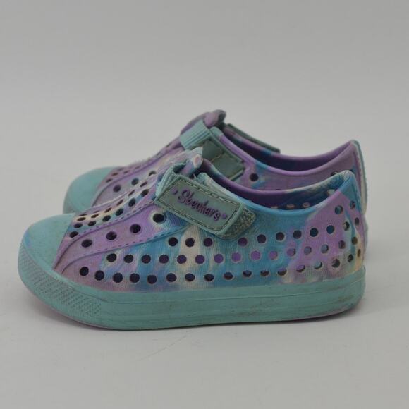 Skechers Guzman Swirl Size 5 Water Shoes Girl Blue Purple - Picture 12 of 13
